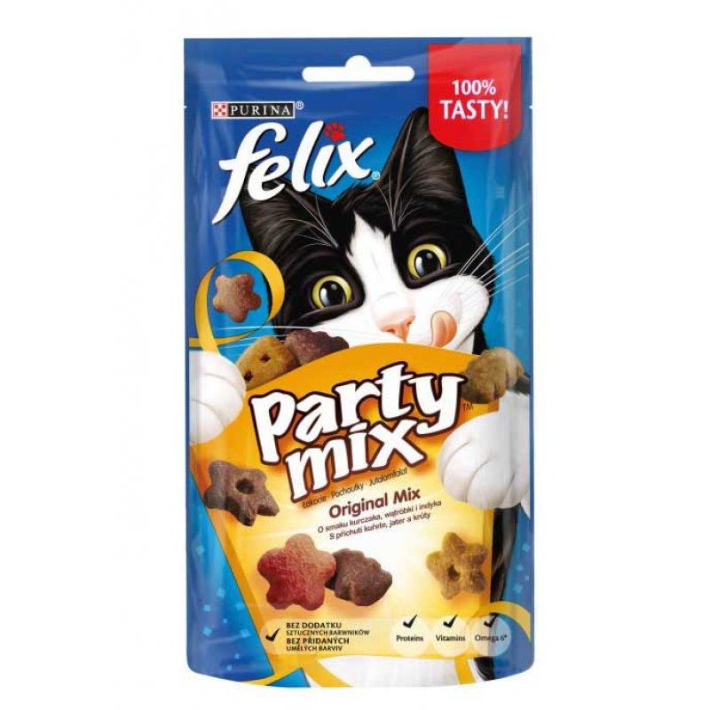 Ласощі для кішок Felix Party Mix Original Mix Фелікс Ориджинал Мікс 60 г*8 шт.