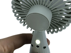 Ручний побутовий портативний вентилятор Mini Fan 6601 на акумуляторі з ручкою мінівентилятор сірий, фото 6