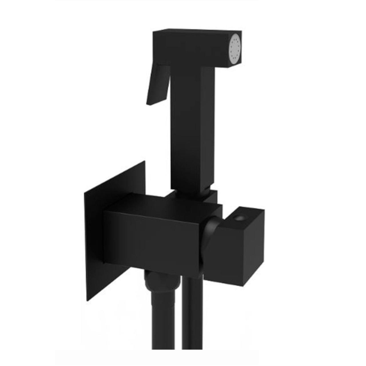 Змішувач для гігієнічного душу PAFFONI Tweet Square Mix прихованого монтажу чорний латунь ZDUP112NO, фото 1