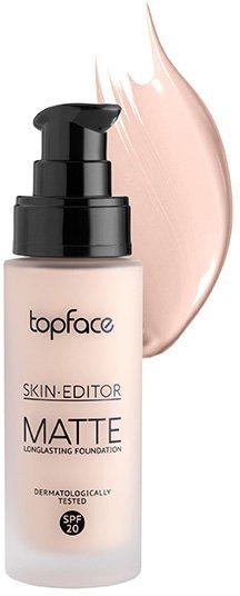 Тональна основа для обличчя Topface Skin Editor Matte SPF 20, з матуючим ефектом, 30 мл, №01