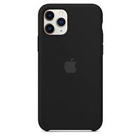 Чехол Silicone Case Soft Touch для Apple iPhone 11 Pro Max черный с открытым низом