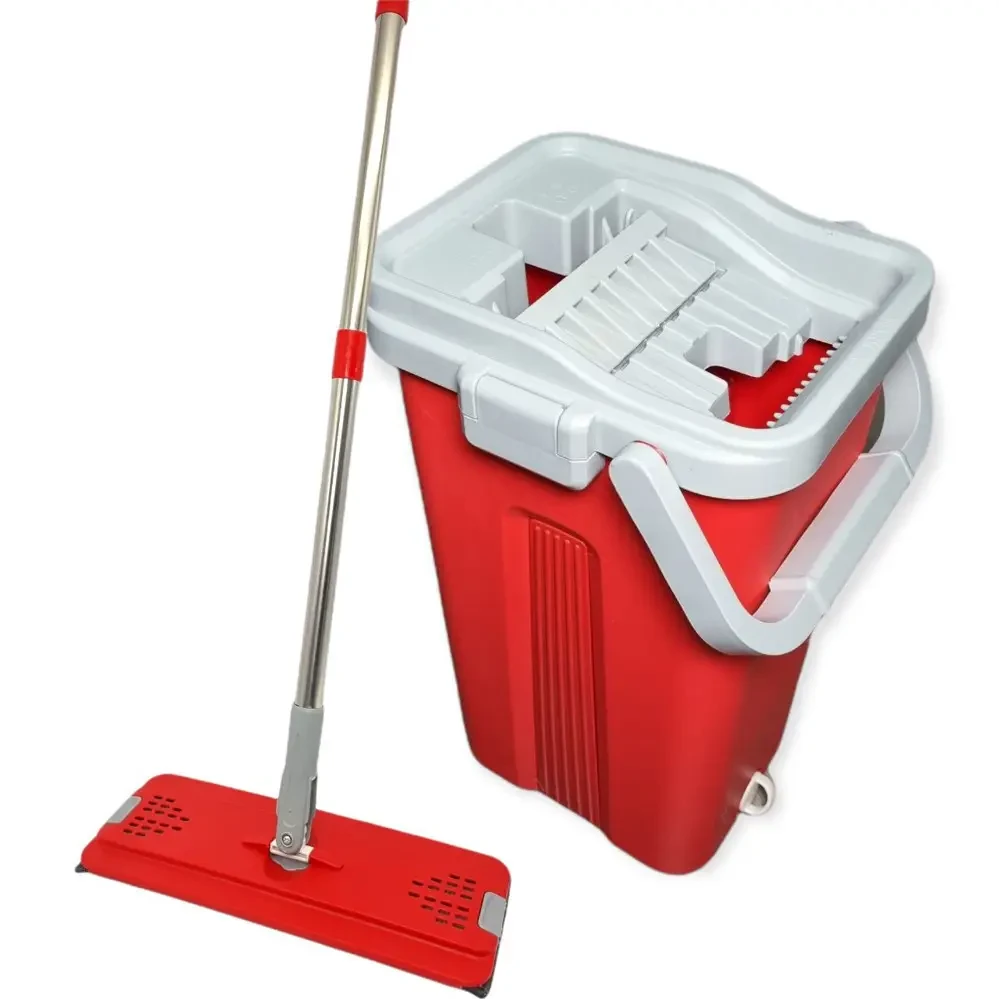 Швабра та Відро Scratch Cleaning Mop зі складаною ручкою та системою віджимання насадки мікрофібри