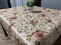 Скатерть в стиле прованс цвета с цветочным принтом кремового цвета, размер 150х120