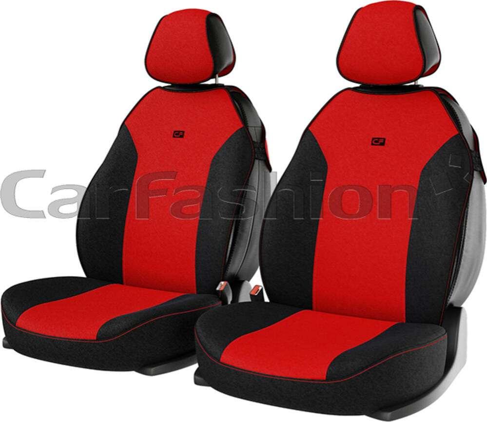 Комплект чохлів-майок на сидіння CarFashion, модель BINGO, червоний/чорний, фото 1