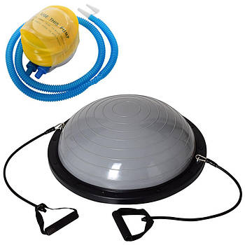 Балансувальна платформа Босу для фітнесу та гімнастики BOSU OSPORT (діаметр 60 см) MS 2609-1 Grey