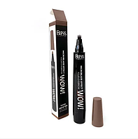 Bless Beauty Маркер для бровей Wow Tattoo Brow Pen с эффектом микроблейдинга 01 Dark Brown