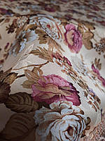 Скатерка в стилі прованс з квітковим принтом кавового кольору, розмір 150х120, фото 5