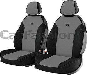 Комплект чохлів-майок на сидіння CarFashion, модель BINGO, сірий/чорний