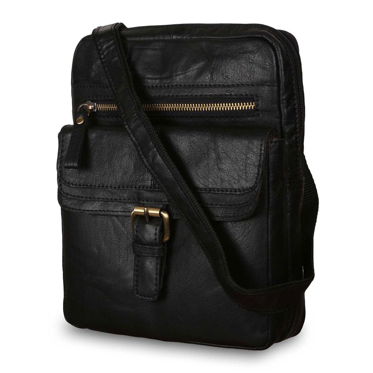 Чоловіча шкіряна сумка Visconti (Англія) G33 26х21x4 чорний