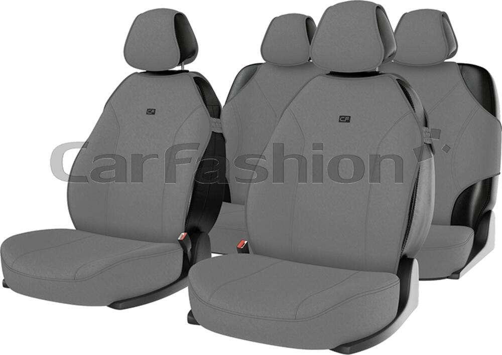 Комплект чохлів-майок на сидіння CarFashion, модель BINGO, Сірий, фото 1