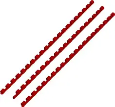 Пластикова пружина для переплетення, А4, 100 шт. 6 мм, Червоний