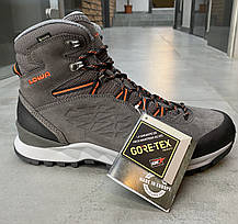 Черевики чоловічі трекінгові Lowa Explorer Gtx Mid 43,5 р., Grey/flame (сірий/помаранчевий), легкі туристичні черевики, фото 5