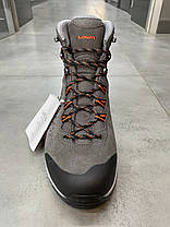 Черевики чоловічі трекінгові Lowa Explorer Gtx Mid 43,5 р., Grey/flame (сірий/помаранчевий), легкі туристичні черевики, фото 6