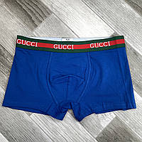 Трусы мужские боксеры хлопок GUCCI, размер 2XL (52-54), синие, 03372