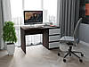 Стіл комп'ютерний письмовий для дому з вбудованою тумбою з ДСП FT-224, фото 7