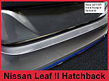 Захисно-декоративна накладка на кришку багажника Nissan Leaf II (ZE1) 2017+ /чорн.нерж.сталь/, фото 3