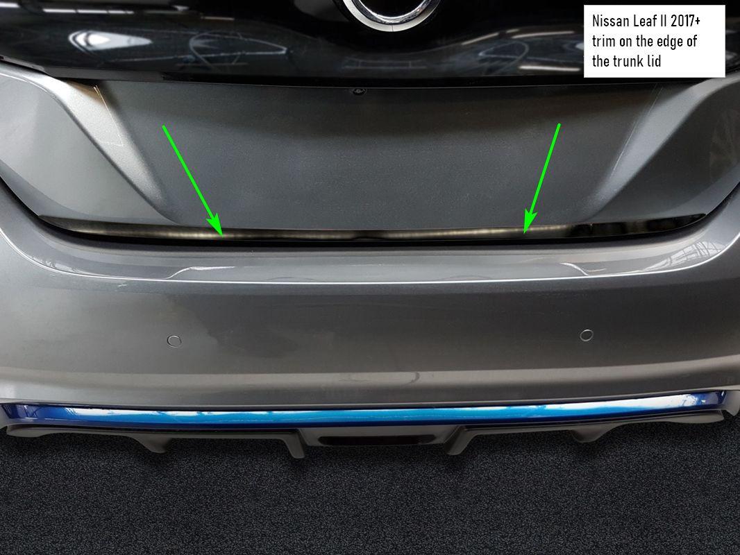 Защитно-декоративная накладка на кромки крышки багажника для Nissan Leaf II (ZE1) 2017+ /черн.нерж.сталь/, фото 5