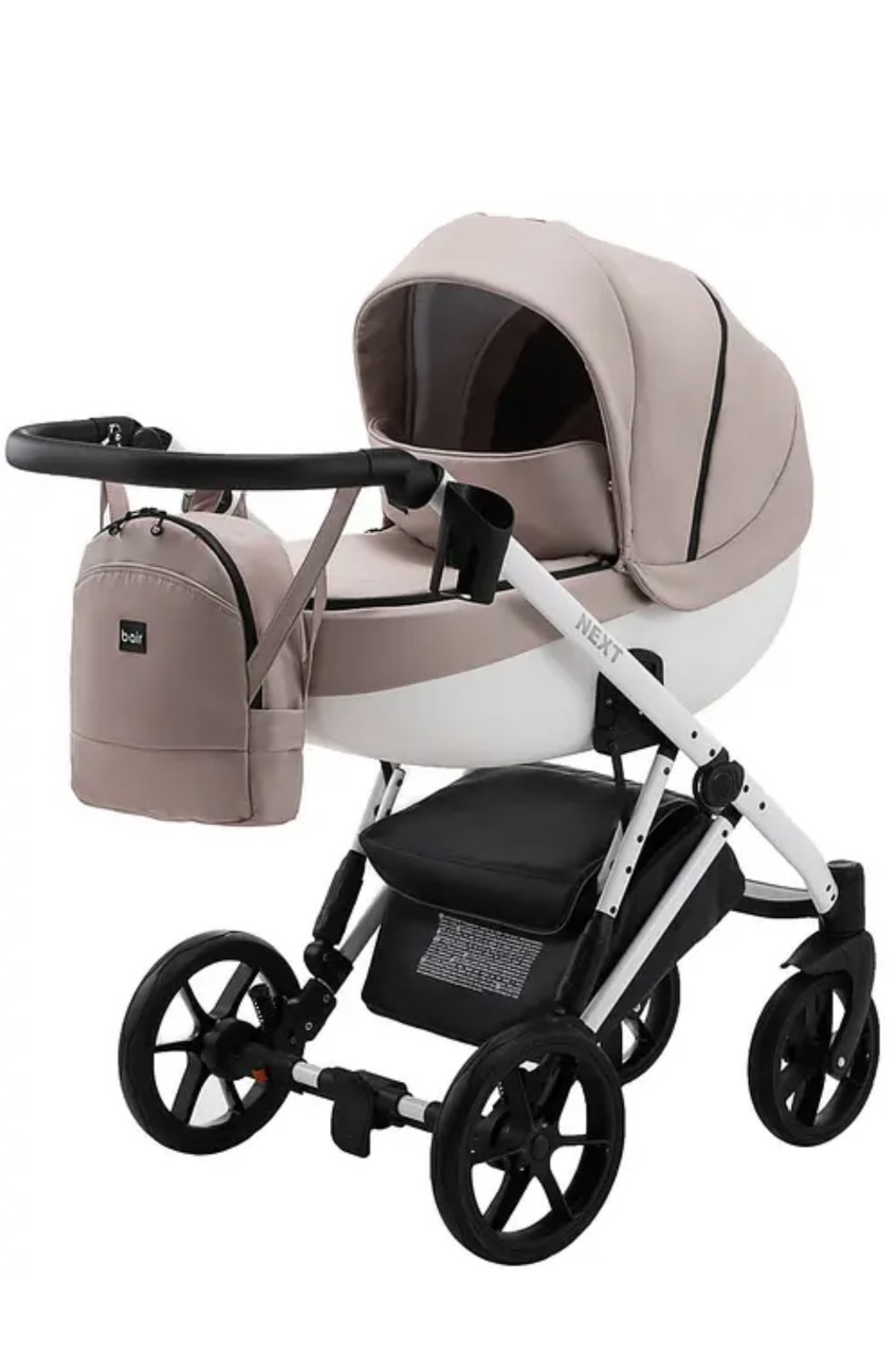 Дитя коляска 2 в 1 Bair Next White Ecco латте 64