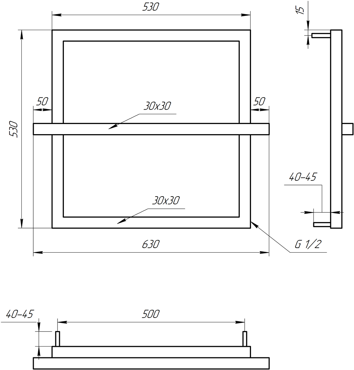 Полотенцесушитель Genesis-Aqua One 63x53 см