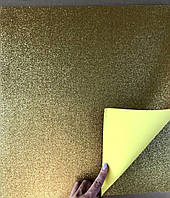 Глітерний фоаміран (40* 60 см) лист золото світлий
