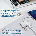 Адаптер Promate MediaSync-LT Lightning to USB 3.0 OTG/RJ45/HDMI/10Вт Lightning-in White (mediasync-lt.white), фото 5