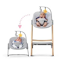Стільчик для годування з шезлонгом Kinderkraft Igee Calmee Cloudy Grey (KHIGCA00GRY0000), фото 5
