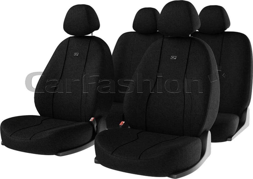 Комплект чохлів на сидіння CarFashion, модель Neon, Чорний, фото 1