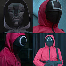 Гра в кальмара набір масок 4 шт (Керуючий) Іграшкові фігурки героїв Маска "Гра у кальмара" Bambi SG1