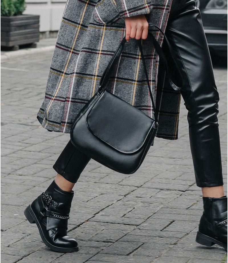 Жіноча сумка кроcсбоді ROSE BZN BLACK чорна через плече