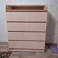 Пеленальний комод Лайт дуб молочний на телескопическопічних направляючих