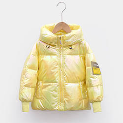 Демісезонна перламутрова куртка на дівчинку 8816 PTZZ, Жёлтый, Для девочек, Весна Осень, 130, 7 лет