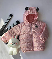 Куртка на дівчинку демісезонна перламутрова з ведмедиком Рожева 2902, 151, Рожевий, Для дівчаток, Весна Осінь, 92