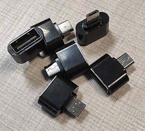Адаптер OTG microUSB для під'єднання миші, клавіатури, флешки до телефону; чорний, фото 4
