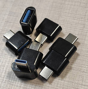Адаптер OTG USB Type-C під'єднання миша клавіатура флешка до телфону чорний, фото 3