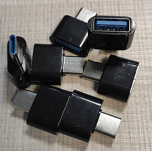 Адаптер OTG USB Type-C під'єднання миша клавіатура флешка до телфону чорний, фото 1