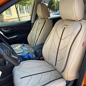 Авточохли на передні сидіння CarFashion, модель START 5D FRONT, бежевий/шоколад