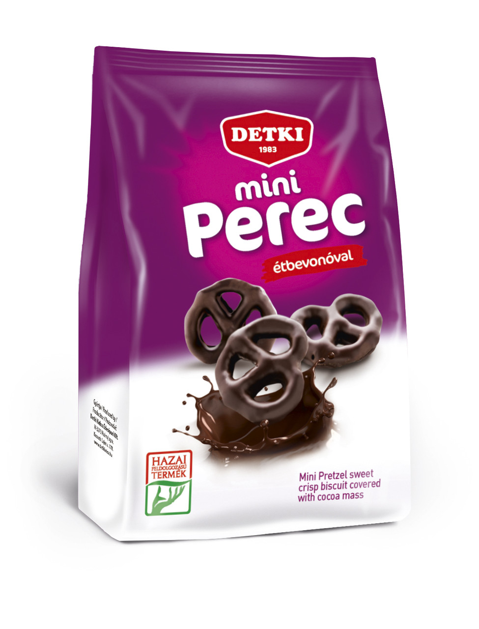 Печиво "Крендель" Mini Pretze глазурований у шоколаді Detki 160г, фото 1