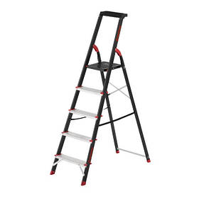 Драбина 5 сходинок, лоток для інвентарю, сталевий профіль, висота верхньої сходинки 1064мм, 457х893х1568мм, mst mst