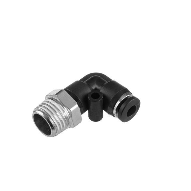 З'єднання цангове L-подібне для поліуретанових та ін. шлангів 4 мм, 1/4" зовн. різьба INTERTOOL PT-2330 mst mst, фото 1