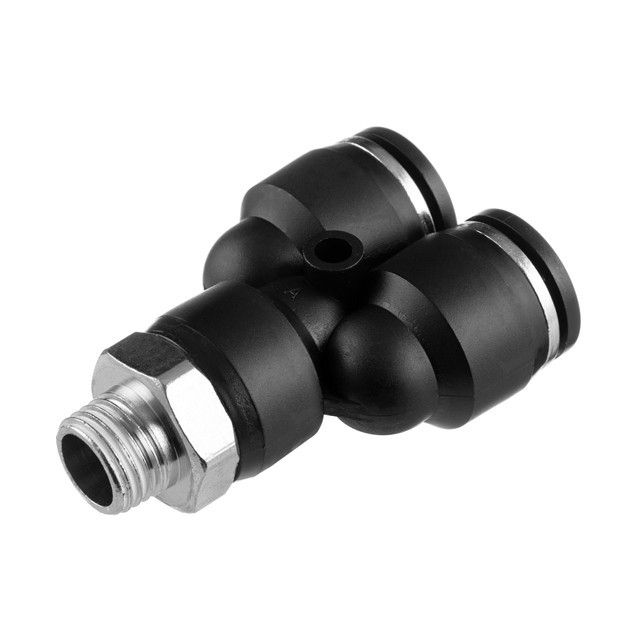 З'єднання цангове Y-подібне для поліуретанових та ін. шлангів 12*12мм, 1/4" зовн. різьба INTERTOOL PT-2379 mst mst, фото 1