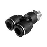 З'єднання цангове Y-подібне для поліуретанових та ін. шлангів 12*12мм, 1/4" зовн. різьба INTERTOOL PT-2379 mst mst, фото 2