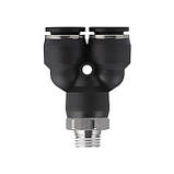 З'єднання цангове Y-подібне для поліуретанових та ін. шлангів 12*12мм, 1/4" зовн. різьба INTERTOOL PT-2379 mst mst, фото 3