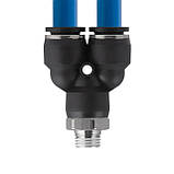 З'єднання цангове Y-подібне для поліуретанових та ін. шлангів 12*12мм, 1/4" зовн. різьба INTERTOOL PT-2379 mst mst, фото 4