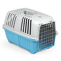 Переноска PRATIKO 2 METAL для кошек и собак до 18 кг с металлической дверью, 55х36х36 см голубой