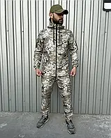Костюм тактический пиксель военный комплект куртка с капюшоном штаны, комплект камуфляжный