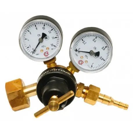 Редуктор з манометром вуглекислого газу УР-6-6 Точ. Прибор чорний (латунь), фото 1