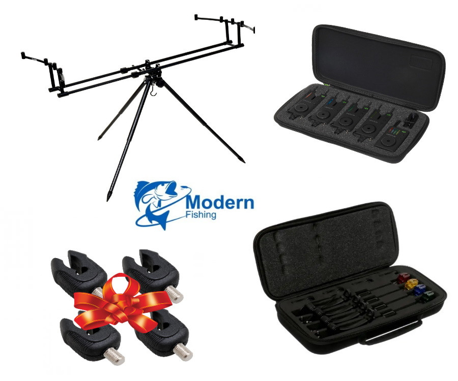 РИБОЛОВИЙ НАБІР CARP PRO РОД-ПОД + НАБІР СИГНАЛІЗАТОРІВ + НАБОР СВІНОВ + ПОДАРУНОК, фото 1