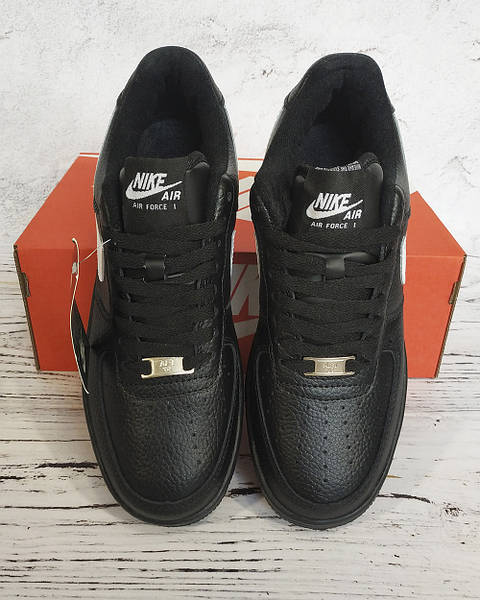 Nike air force 1 black leather best sale
