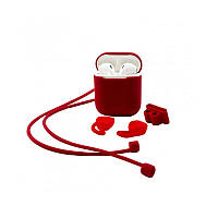 Чехол для наушников XO AirPods Silicon earphone case red силиконовій Кейс для Apple AirPods красный