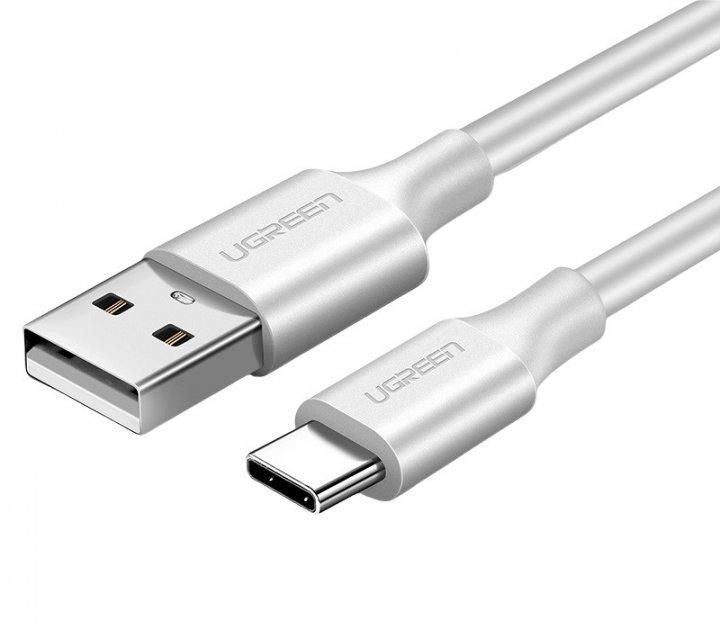 Кабель UGREEN US287 USB 2.0 to USB Type-C Cable Nickel Plating 3A 0.5m White (60120)